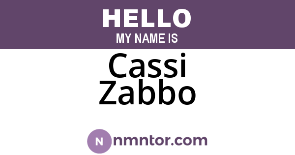 Cassi Zabbo