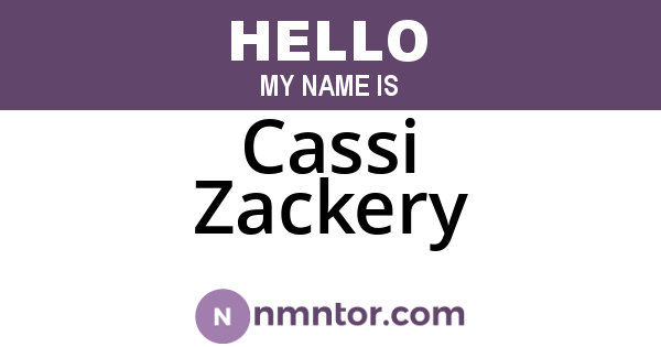 Cassi Zackery