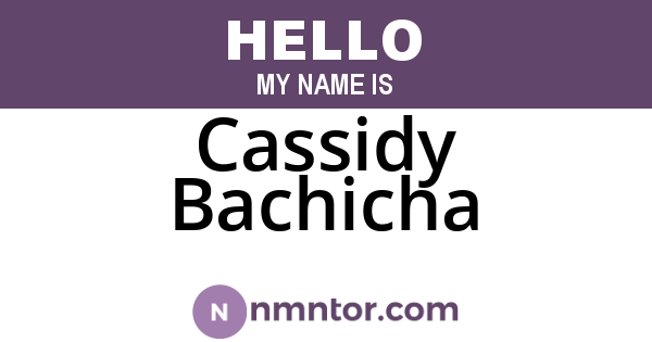 Cassidy Bachicha