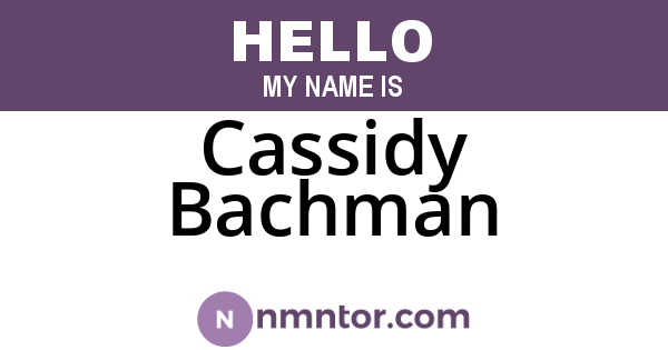 Cassidy Bachman