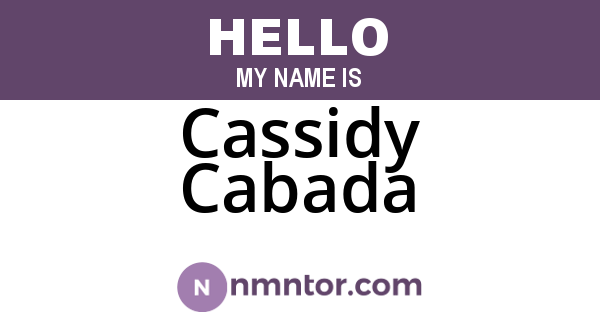Cassidy Cabada