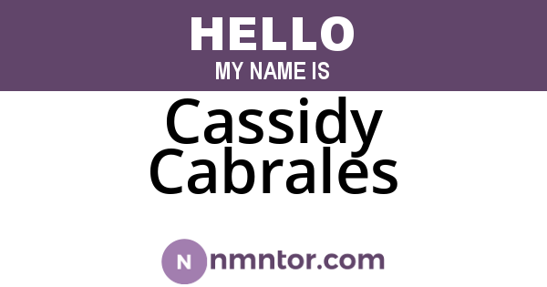 Cassidy Cabrales