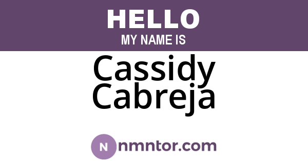 Cassidy Cabreja