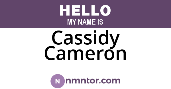 Cassidy Cameron