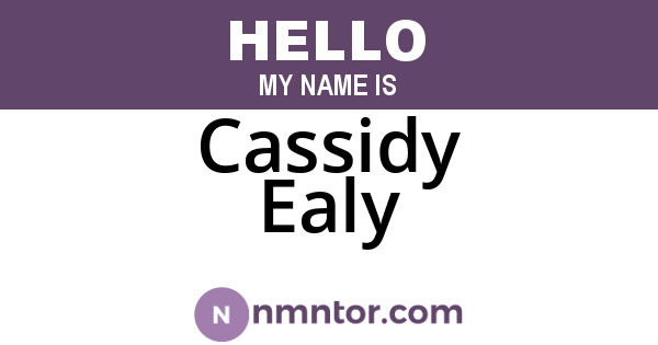 Cassidy Ealy