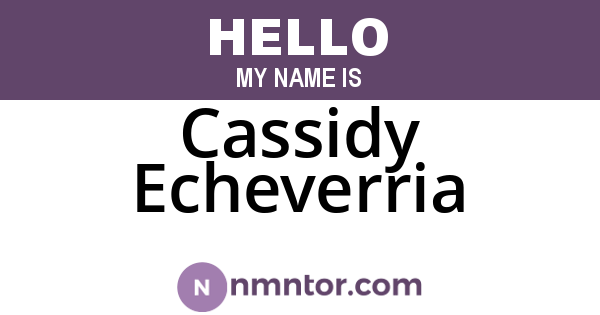 Cassidy Echeverria