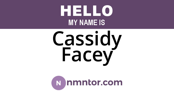 Cassidy Facey