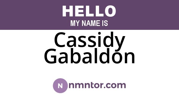 Cassidy Gabaldon