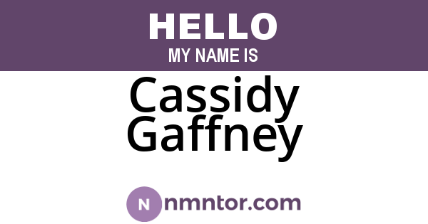 Cassidy Gaffney