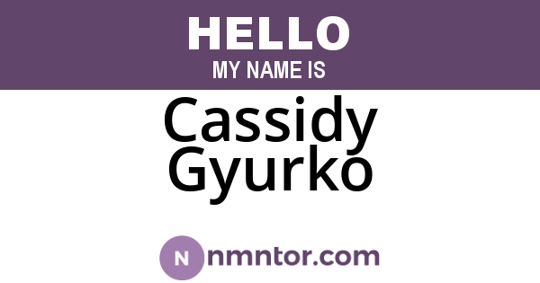 Cassidy Gyurko