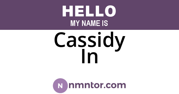Cassidy In