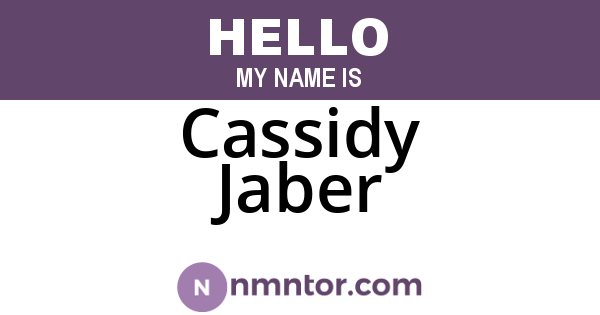 Cassidy Jaber