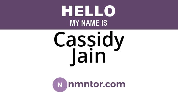 Cassidy Jain