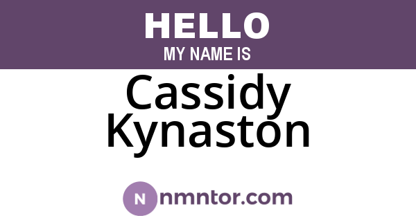 Cassidy Kynaston