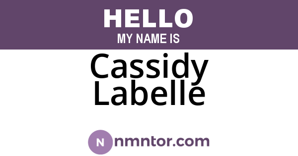 Cassidy Labelle