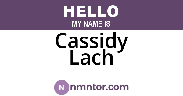 Cassidy Lach