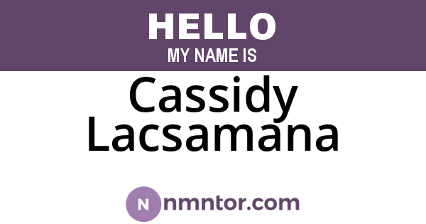 Cassidy Lacsamana