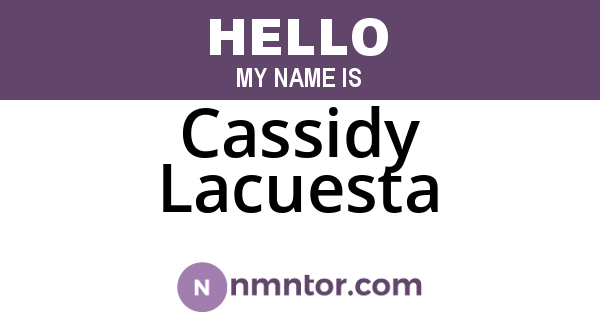 Cassidy Lacuesta