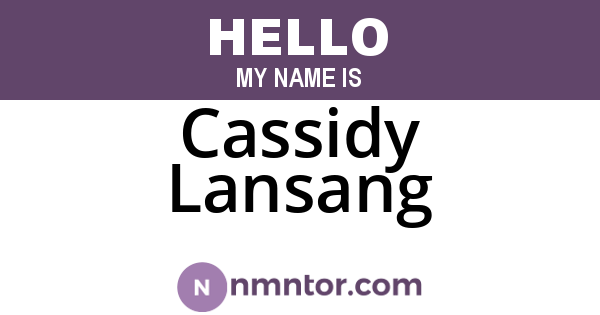 Cassidy Lansang