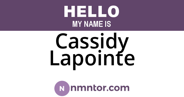 Cassidy Lapointe