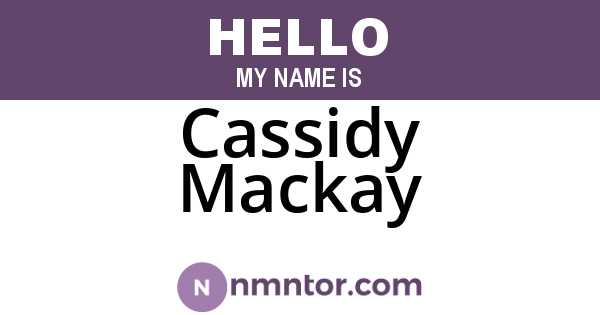 Cassidy Mackay