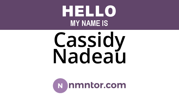 Cassidy Nadeau