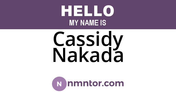 Cassidy Nakada