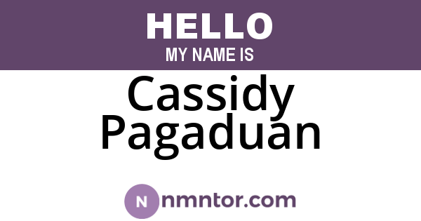 Cassidy Pagaduan