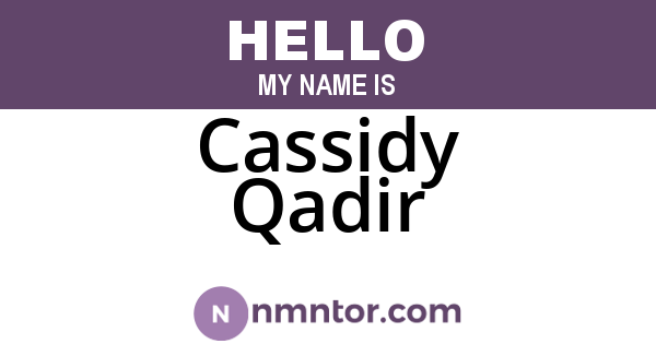 Cassidy Qadir