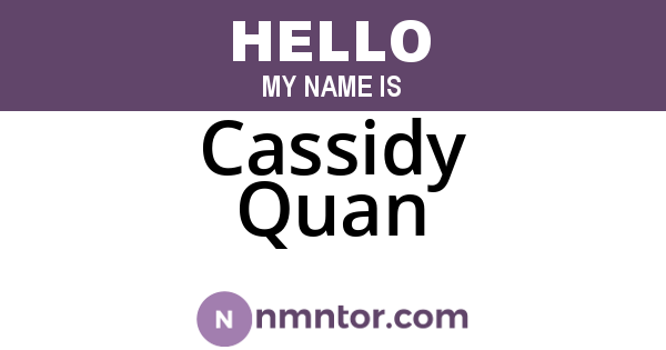 Cassidy Quan