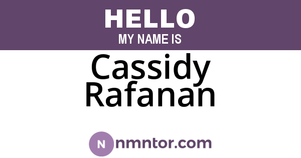 Cassidy Rafanan