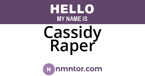 Cassidy Raper