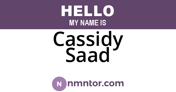Cassidy Saad