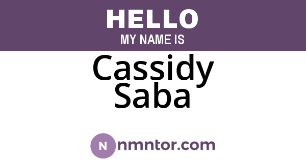 Cassidy Saba