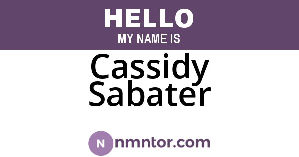 Cassidy Sabater