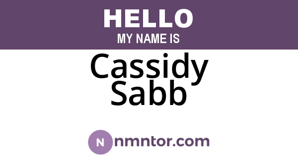 Cassidy Sabb