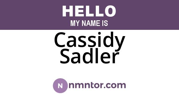Cassidy Sadler