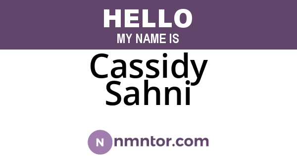 Cassidy Sahni