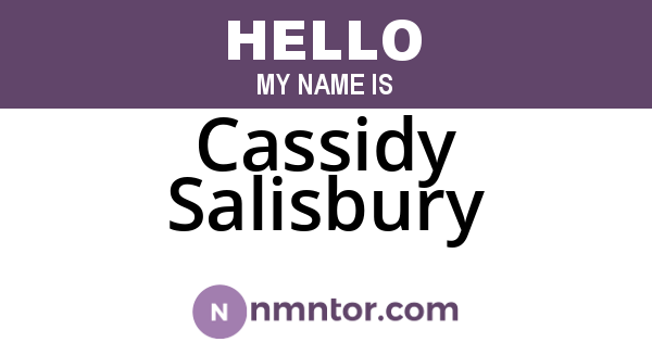 Cassidy Salisbury