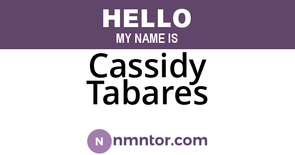 Cassidy Tabares