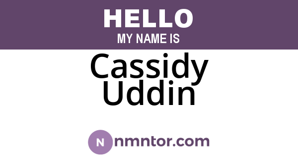 Cassidy Uddin