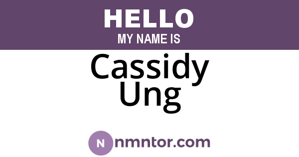 Cassidy Ung