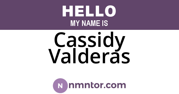 Cassidy Valderas