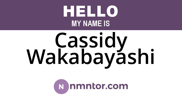 Cassidy Wakabayashi