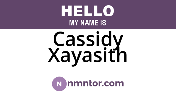Cassidy Xayasith