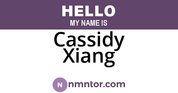 Cassidy Xiang