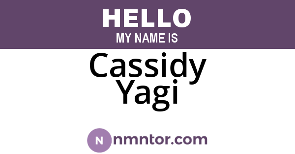 Cassidy Yagi