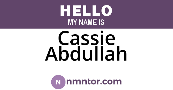 Cassie Abdullah