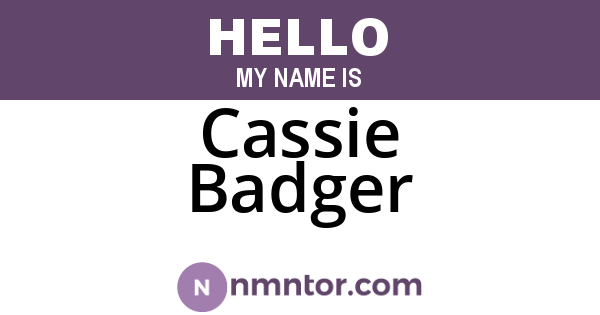 Cassie Badger