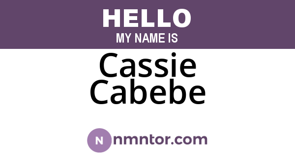Cassie Cabebe